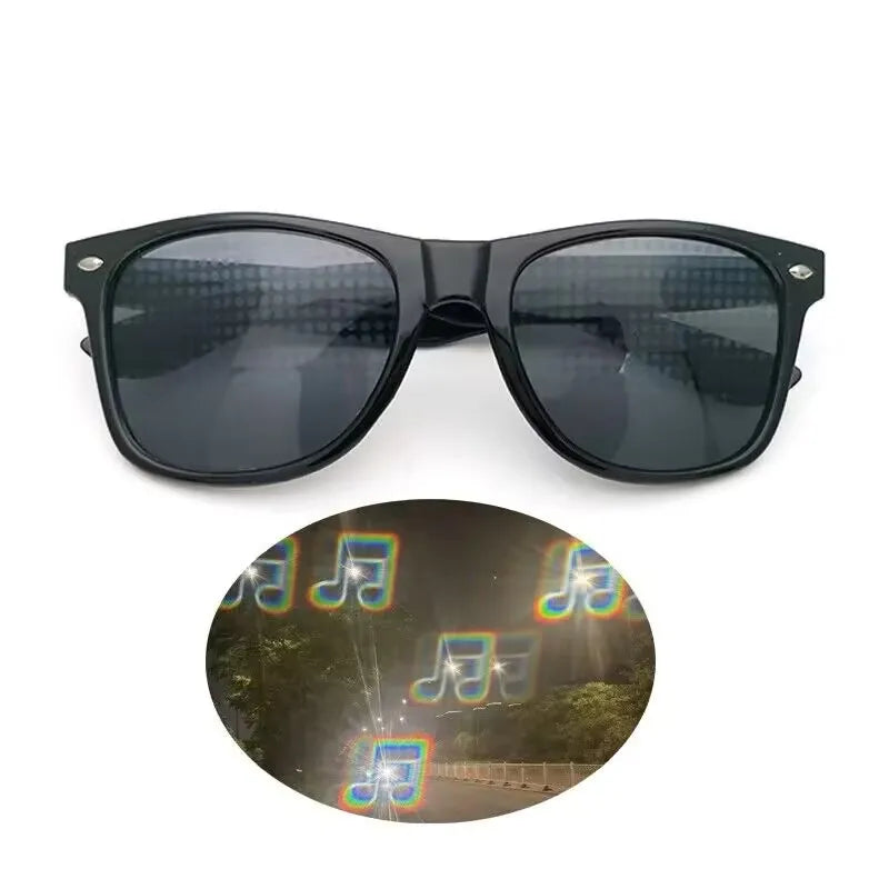 Funny 3D Sunglasses Love and Star Special Effects 3D Glasses Firework Diffraction Eyewear Optical Mirror Light Rainbow Show Part