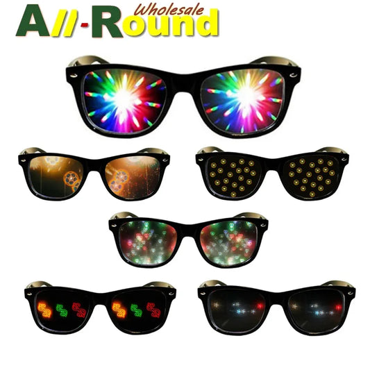 Funny 3D Sunglasses Love and Star Special Effects 3D Glasses Firework Diffraction Eyewear Optical Mirror Light Rainbow Show Part